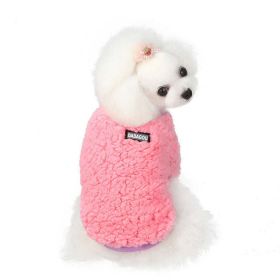 cat and dog clothes autumn and winter warm and fleece - pink - XL