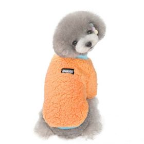 cat and dog clothes autumn and winter warm and fleece - Orange - M