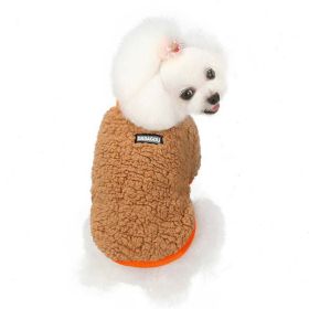 cat and dog clothes autumn and winter warm and fleece - Brown - M