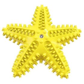 Pet Dog Pentagram Rubber Anti-Bite Toy - yellow