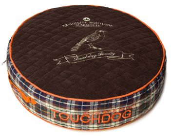 Touchdog Bark-Royale Posh Rounded and Raised Designer Fleece Plaid Dog Bed - Small