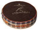 Touchdog Bark-Royale Posh Rounded and Raised Designer Fleece Plaid Dog Bed - Large