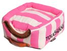 Touchdog Polo-Striped Convertible and Reversible Squared 2-in-1 Collapsible Dog House Bed - PB36PKLG