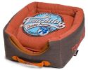 Touchdog Convertible and Reversible Vintage Printed Squared 2-in-1 Collapsible Dog House Bed - PB31ORLG