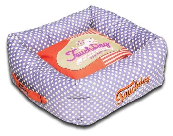Touchdog Polka-Striped Polo Easy Wash Squared Fashion Dog Bed - Medium
