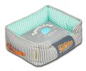 Touchdog Polka-Striped Polo Easy Wash Rectangular Fashion Dog Bed - Large