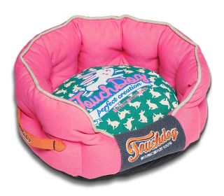 Touchdog Rabbit-Spotted Premium Rounded Dog Bed - Medium