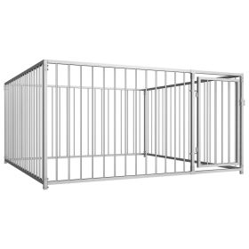 Outdoor Dog Kennel 78.7"x78.7"x39.4" - Silver