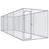 Outdoor Dog Kennel 299"x75.6"x72.8" - Silver