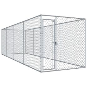 Outdoor Dog Kennel 299"x75.6"x72.8" - Silver