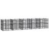 Outdoor Dog Kennel Steel 198.4 ftÂ² - Black