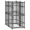 Outdoor Dog Kennel Steel 19.8 ftÂ² - Black