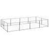 Dog Kennel Silver 86.1 ftÂ² Steel - Silver