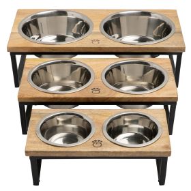 GF Pet Mango Wood & Metal Elevated Feeder - L-Tall