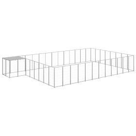 Dog Kennel Silver 325.6 ftÂ² Steel - Silver