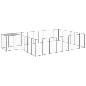 Dog Kennel Silver 169.3 ftÂ² Steel - Silver