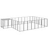 Dog Kennel Black 169.3 ftÂ² Steel - Black