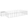 Dog Kennel Silver 247.5 ftÂ² Steel - Silver