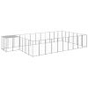 Dog Kennel Silver 208.4 ftÂ² Steel - Silver