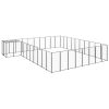 Dog Kennel Black 273.5 ftÂ² Steel - Black