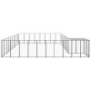 Dog Kennel Black 273.5 ftÂ² Steel - Black