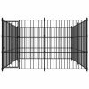 Outdoor Dog Kennel 118.1"x118.1"x72.8" - Black