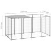 Dog Kennel Silver 26 ftÂ² Steel - Silver