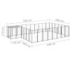 Dog Kennel Black 169.3 ftÂ² Steel - Black