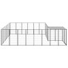 Dog Kennel Black 130.2 ftÂ² Steel - Black