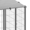 Dog Kennel Silver 26 ftÂ² Steel - Silver