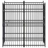 Outdoor Dog Kennel Steel 19.8 ftÂ² - Black