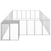 Dog Kennel Silver 247.5 ftÂ² Steel - Silver