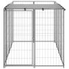 Dog Kennel Silver 26 ftÂ² Steel - Silver
