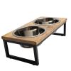 GF Pet Mango Wood & Metal Elevated Feeder - M