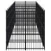 Outdoor Dog Kennel Steel 198.4 ftÂ² - Black