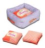 Touchdog Polka-Striped Polo Easy Wash Squared Fashion Dog Bed - Medium