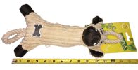 Jute and Rope Plush Pig Dog Toy - Brown