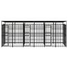 Outdoor Dog Kennel with Roof Steel 119 ftÂ² - Black