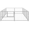 Dog Kennel Silver 86.1 ftÂ² Steel - Silver