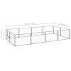 Dog Kennel Silver 86.1 ftÂ² Steel - Silver