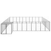 Dog Kennel Black 273.5 ftÂ² Steel - Black