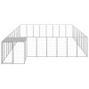 Dog Kennel Silver 273.5 ftÂ² Steel - Silver