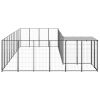Dog Kennel Black 143.3 ftÂ² Steel - Black