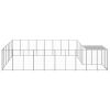 Dog Kennel Silver 169.3 ftÂ² Steel - Silver