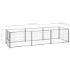 Dog Kennel Silver 32.3 ftÂ² Steel - Silver