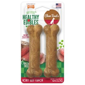 Nylabone Healthy Edibles AllNatural Long Lasting Roast Beef Flavor Chew Treats 2 Count, Roast Beef, 1ea/SMall/Regular