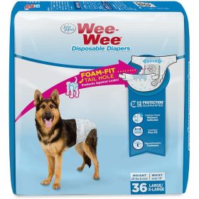 Four Paws Wee-Wee Disposable Dog Diapers 36 Count Large/X-Large