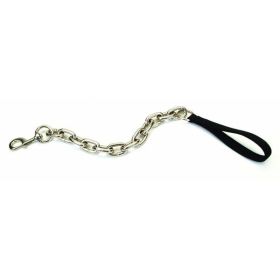 Coastal Giant Chain Traffic Dog Leash with Nylon Handle Black 1 in x 30 in