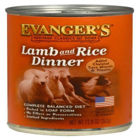 Evanger's Heritage Classic Lamb & Rice Dinner Canned Dog Food 12.8 oz 12 Pack