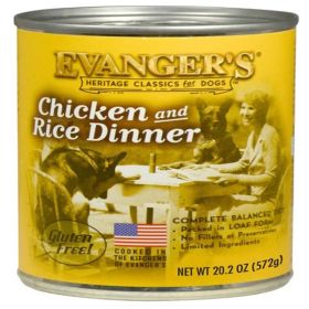 Evangers Heritage Classic Chicken and Rice Dinner Canned Dog Food 12Ea/20.2 Oz, 12 Pk